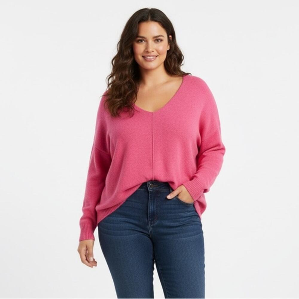 Vince Camuto Pink V-Neck Sweater Sz XXL